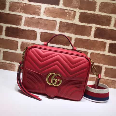 GUCCI古驰GG Marmont系列绗缝肩背包498100