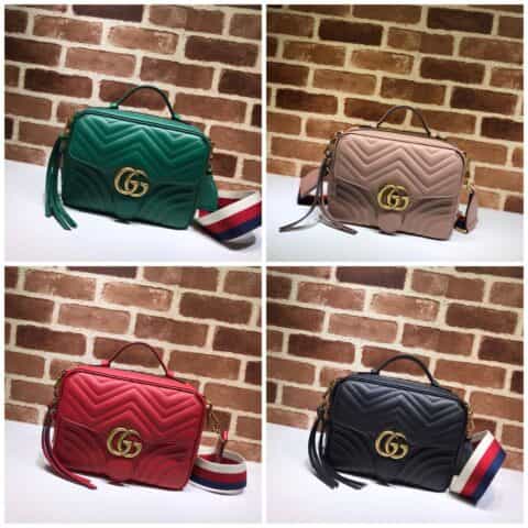 GUCCI古驰GG Marmont系列绗缝肩背包498100