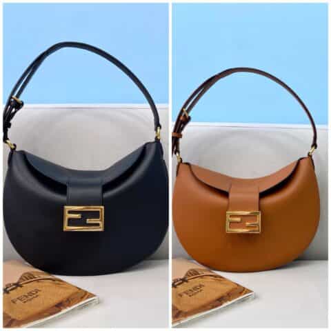 FENDI芬迪标志性??实用性翻盖牛角超薄款腋下包8373