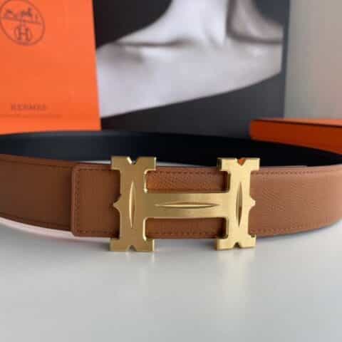 Hermès 爱马仕—Fareest皮带扣&手掌纹牛皮腰带38厘米