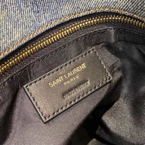 Saint laurent Ysl LouLou puffer bag 577475大号牛仔布纹