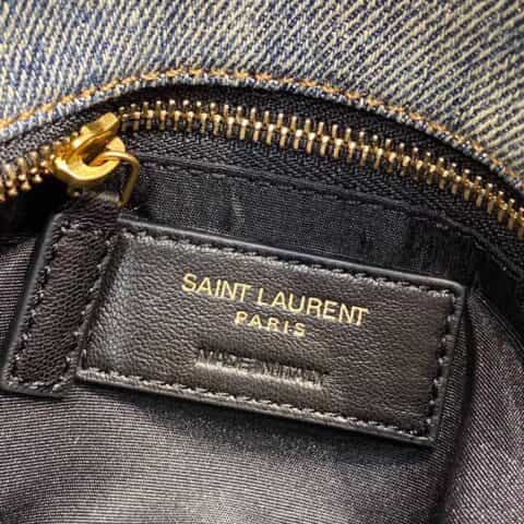 Saint laurent Ysl LouLou puffer bag 620333迷你牛仔布纹