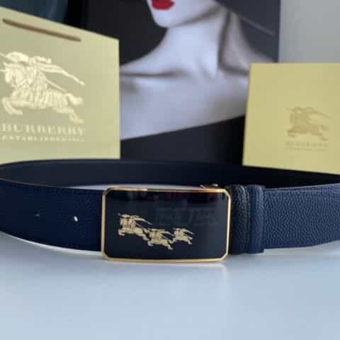 BURBERRY博柏利   树脂工艺标志战马金属扣3.5cm男士牛皮腰带