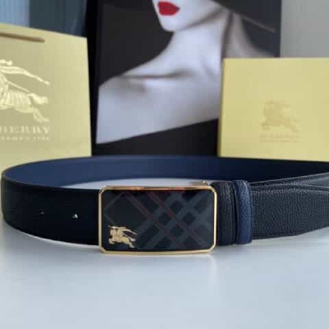 BURBERRY博柏利   树脂工艺标志战马金属扣3.5cm男士牛皮腰带