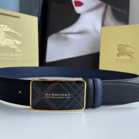 BURBERRY博柏利   树脂工艺标志战马金属扣3.5cm男士牛皮腰带