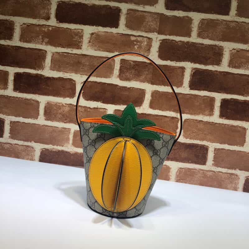 GUCCI古驰饰菠萝手提水桶包580850