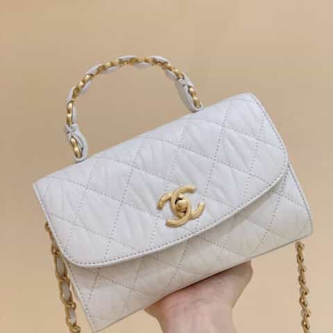 Chanel 2021春夏新款口盖包 AS2477白色