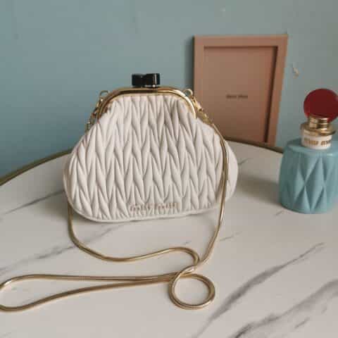 MIUMIU缪缪Cloquet进口小羊皮Belle美人包5BP016L