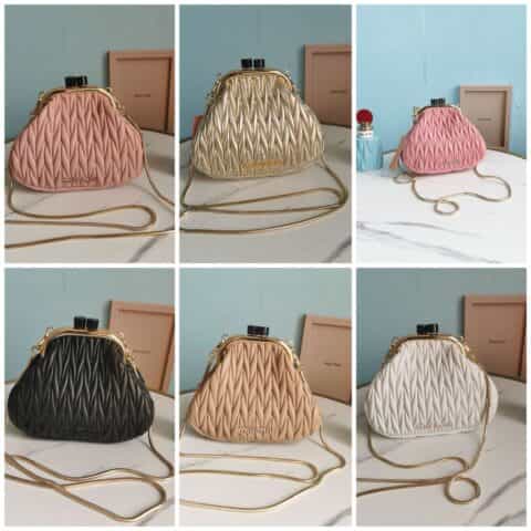 MIUMIU缪缪Cloquet进口小羊皮Belle美人包5BP016L