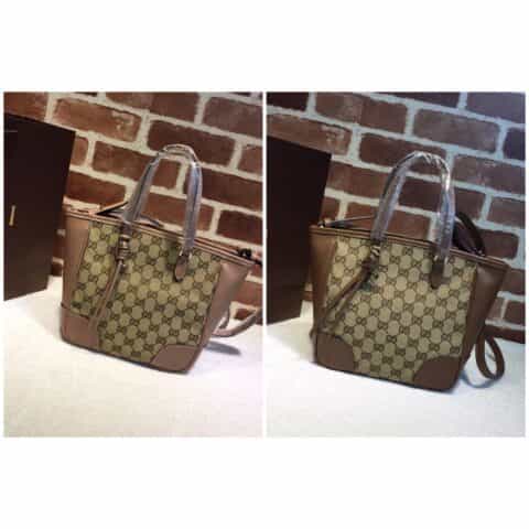 GUCCI古驰双G帆布皮革手提斜挎包353121