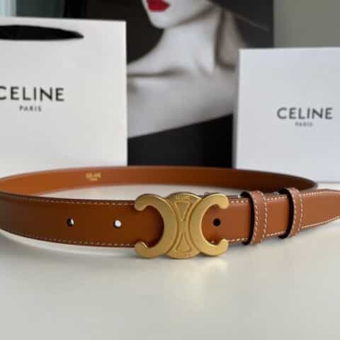 CELINE赛   琳凯旋门徽标金扣潮流腰带2.5cm