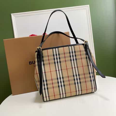 Burberry巴宝莉进口小牛皮配ykk黄铜五金隐形战马购物袋8812