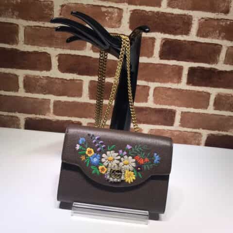 GUCCI古驰全皮刺绣链条包499314