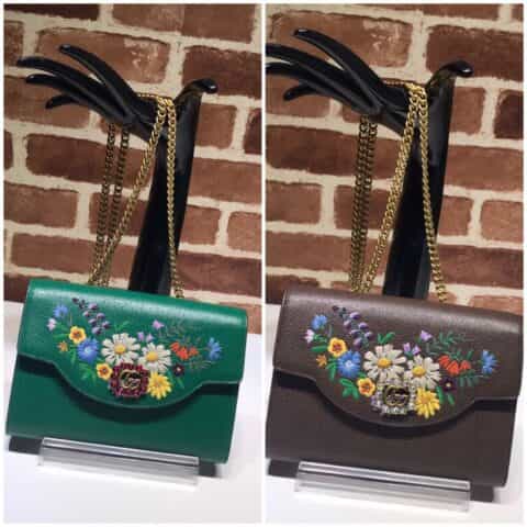 GUCCI古驰全皮刺绣链条包499314