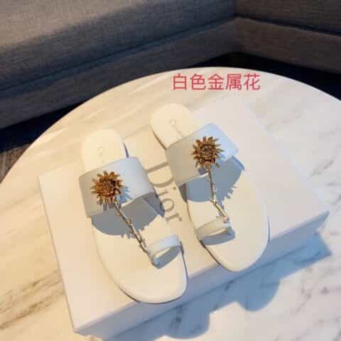 DIOR迪奥   进口镶五角星真皮大底经典拖鞋系列