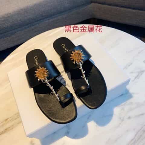 DIOR迪奥   进口镶五角星真皮大底经典拖鞋系列