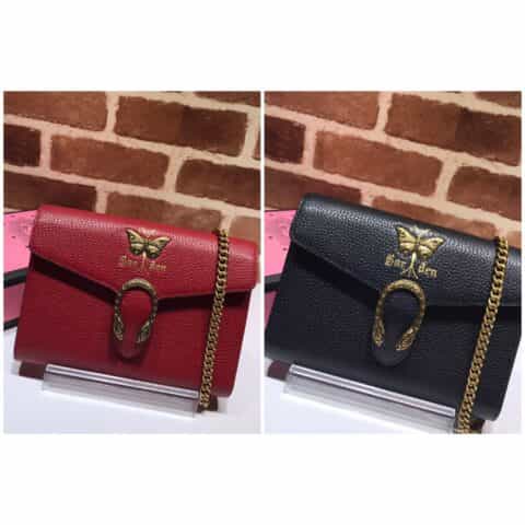 GUCCI古驰饰蝴蝶皮革女士单肩斜挎包516920