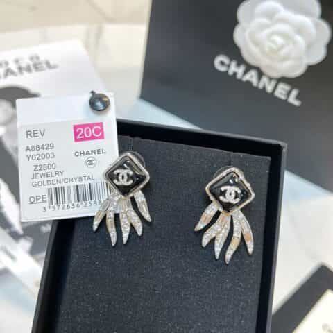 2021新款CHANEL香奈儿双c耳钉耳环