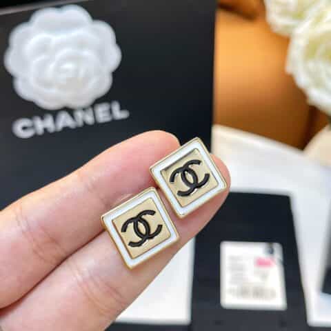2021新款CHANEL香奈儿双c方形耳钉耳环