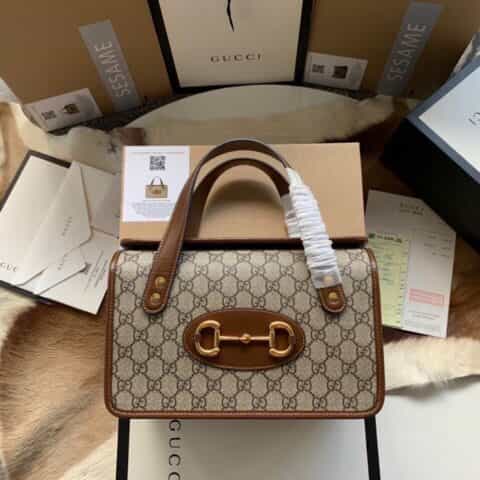 Gucci 1955马衔扣手提波土顿包 627323
