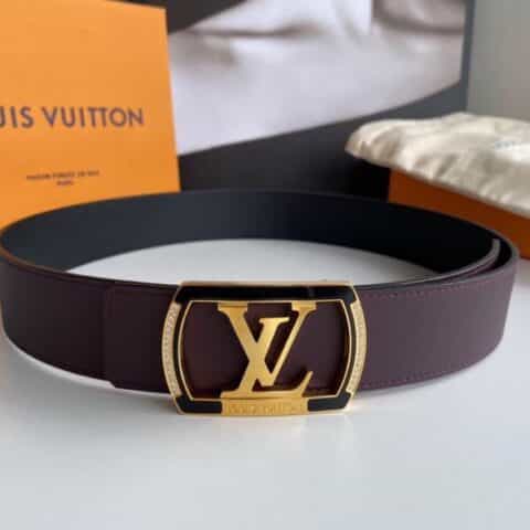 LV/路易威登   精钢字母方形树脂工艺镶嵌钻金属扣4.0cm腰带