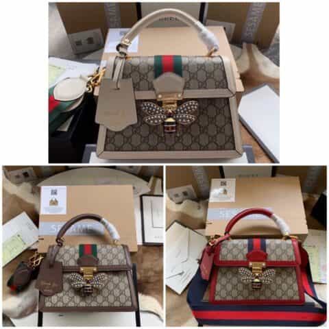 Gucci 蜜蜂珍珠单肩斜挎手提包 476541