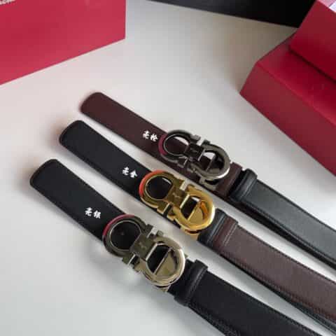 Ferragamo 菲拉格慕   进口牛皮双面腰带3.5cm
