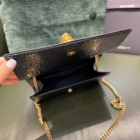 Saint laurent Ysl Kate 20 Bag 474366黑色鳄鱼纹金扣