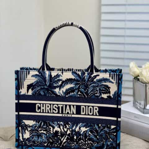 Dior 蓝色椰子树Book Tote bag 36CM