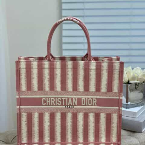 Dior 粉色条纹Book Tote bag M1286ZRFQ_M912