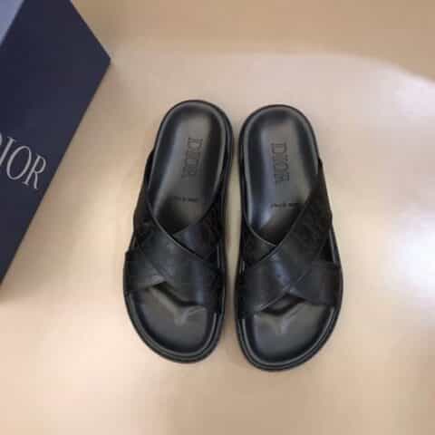 DIOR迪奥   内衬头层小牛皮高端男士拖鞋