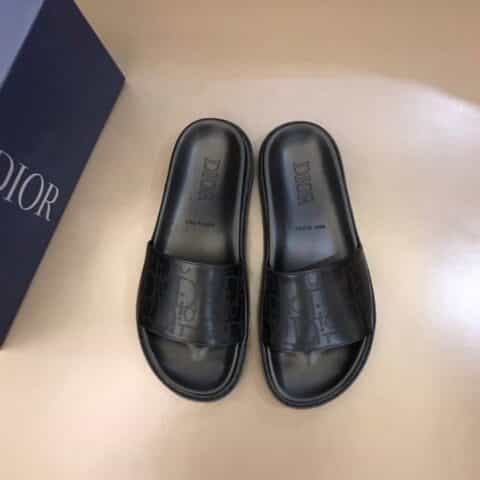 DIOR迪奥   内衬头层小牛皮高端男士拖鞋