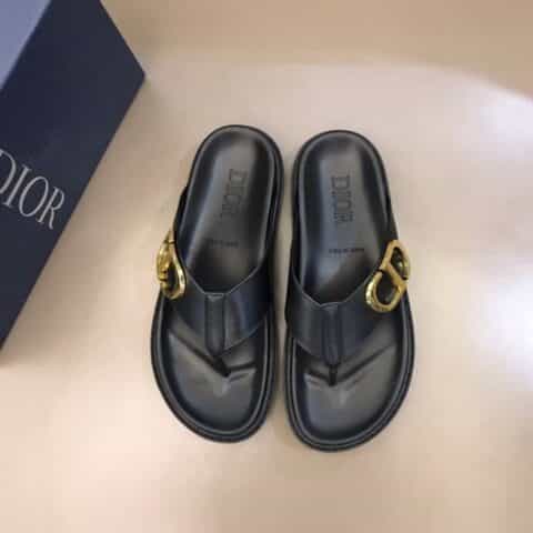DIOR迪奥   内衬头层小牛皮高端男士拖鞋