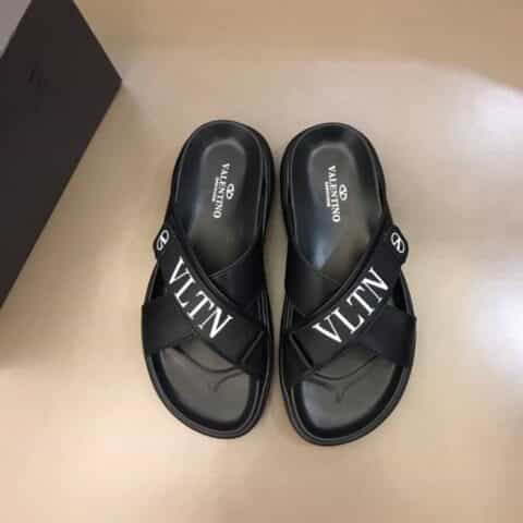 Valentino华伦天奴   进口头层牛皮高端男士拖鞋凉鞋