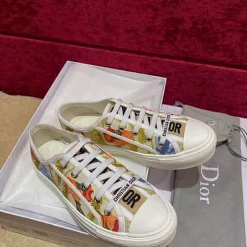 DIOR迪奥  21春夏新品原厂刺绣女士平板鞋