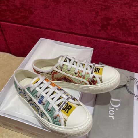 DIOR迪奥  21春夏新品原厂刺绣女士平板鞋