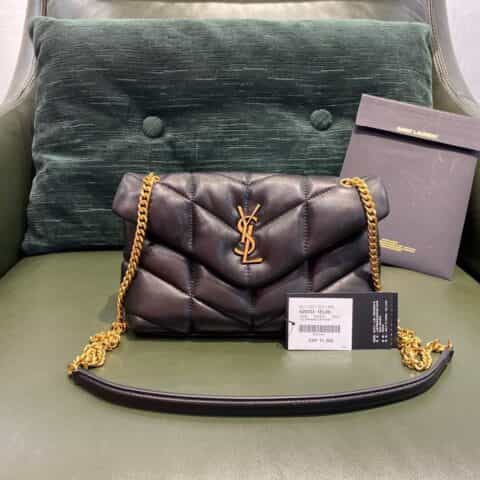 Saint laurent Ysl LouLou puffer bag 620333黑色金扣