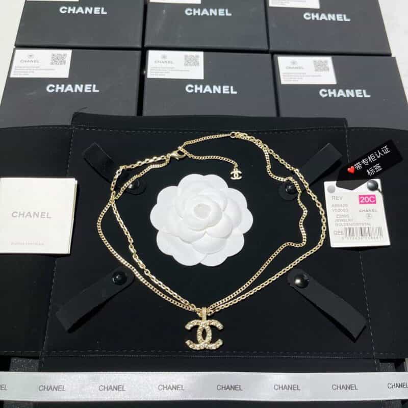 新款CHANEL香奈儿双c双层项链毛衣链