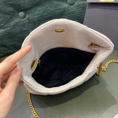 Saint laurent Ysl LouLou puffer bag 620333白色金扣