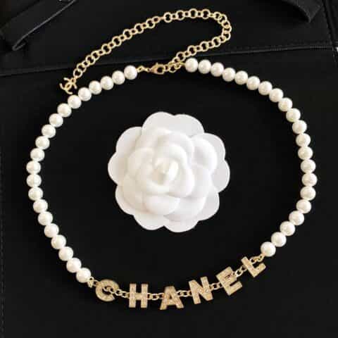 新款 CHANEL香奈儿双c字母珍珠项链