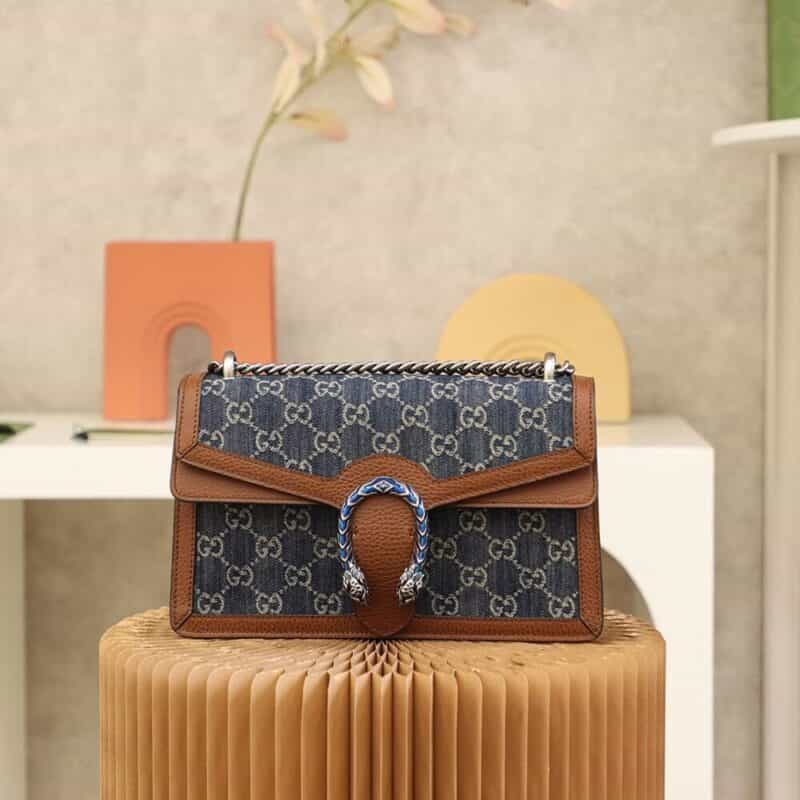 Gucci Dionysus small shoulder牛仔蓝酒神包400249 2KQFN 4483