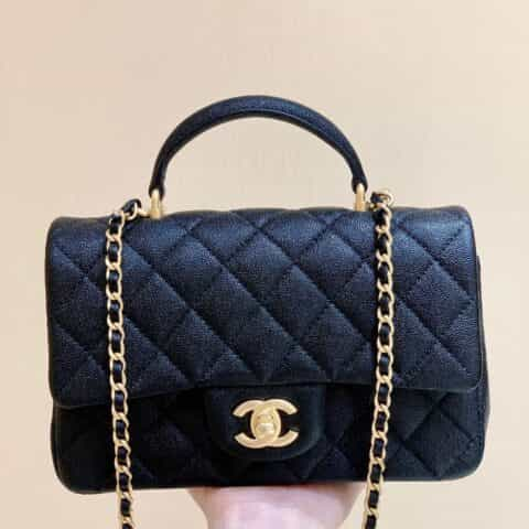 Chanel 经典之CF大mini带手腕版本 AS2431黑色