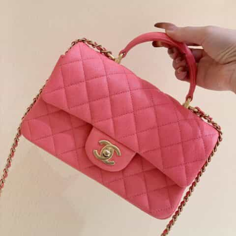 Chanel 经典之CF大mini带手腕版本 AS2431粉色