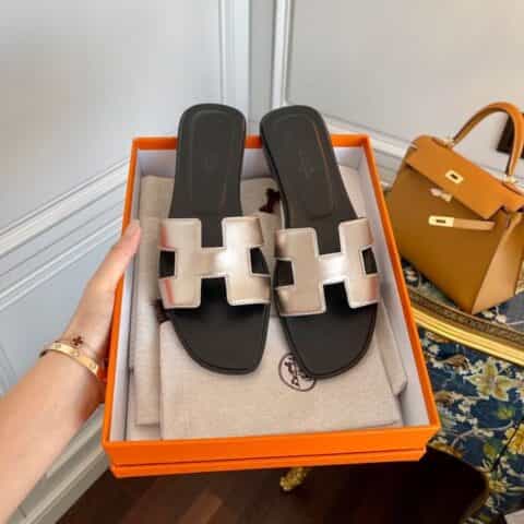 Hermes爱马仕 进口意大利欧洲原A级真皮大底H家经典拖鞋