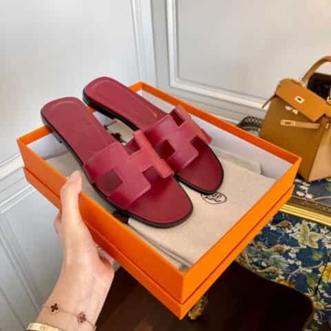 Hermes爱马仕 进口意大利欧洲原A级真皮大底H家经典拖鞋