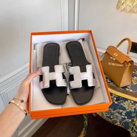 Hermes爱马仕 进口意大利欧洲原A级真皮大底H家经典拖鞋