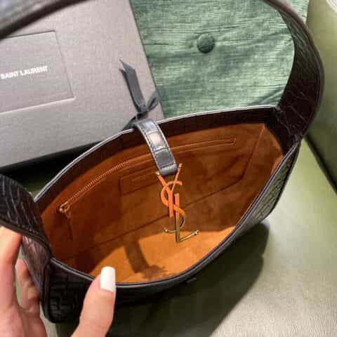 Saint laurent Ysl LE 5 À 7 鳄鱼纹马鞍腋下包 657228DZESW1062