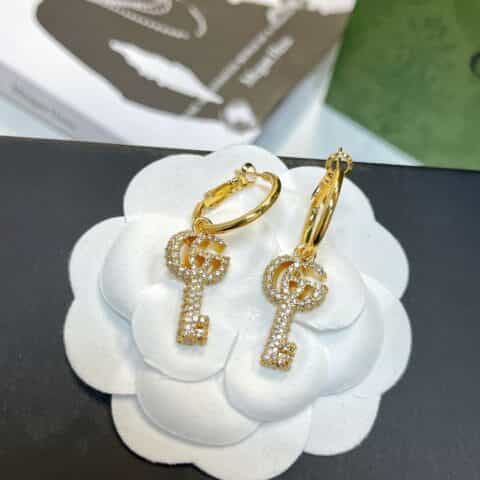 新款Gucci古驰双G满钻戒指项链手链耳环