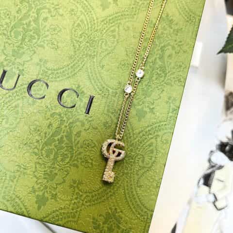新款Gucci古驰双G满钻戒指项链手链耳环