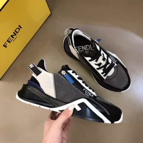 FENDI芬迪   F D高科技布料春夏新品男士一脚蹬运动鞋